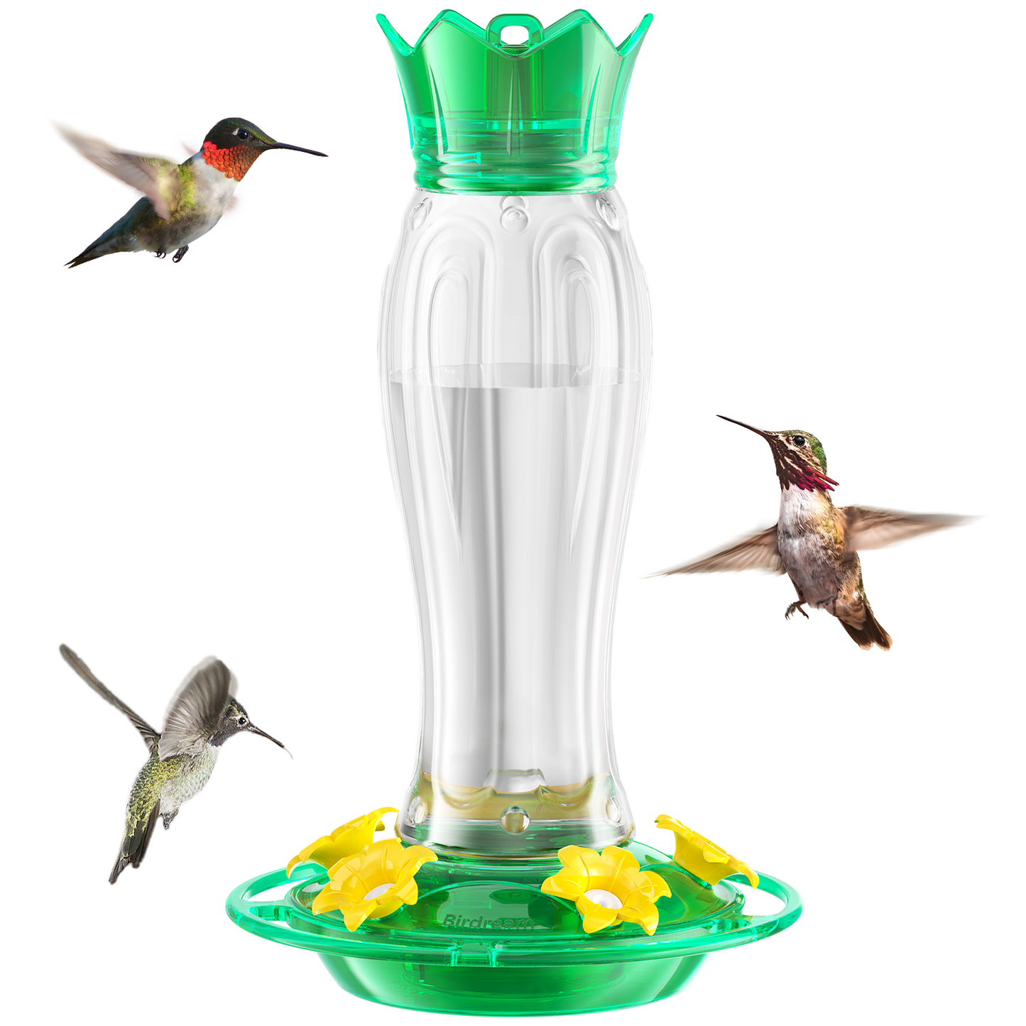 Hanging Hummingbird Feeder, 15oz, Ant Moat, Plastic, Easy to Refill