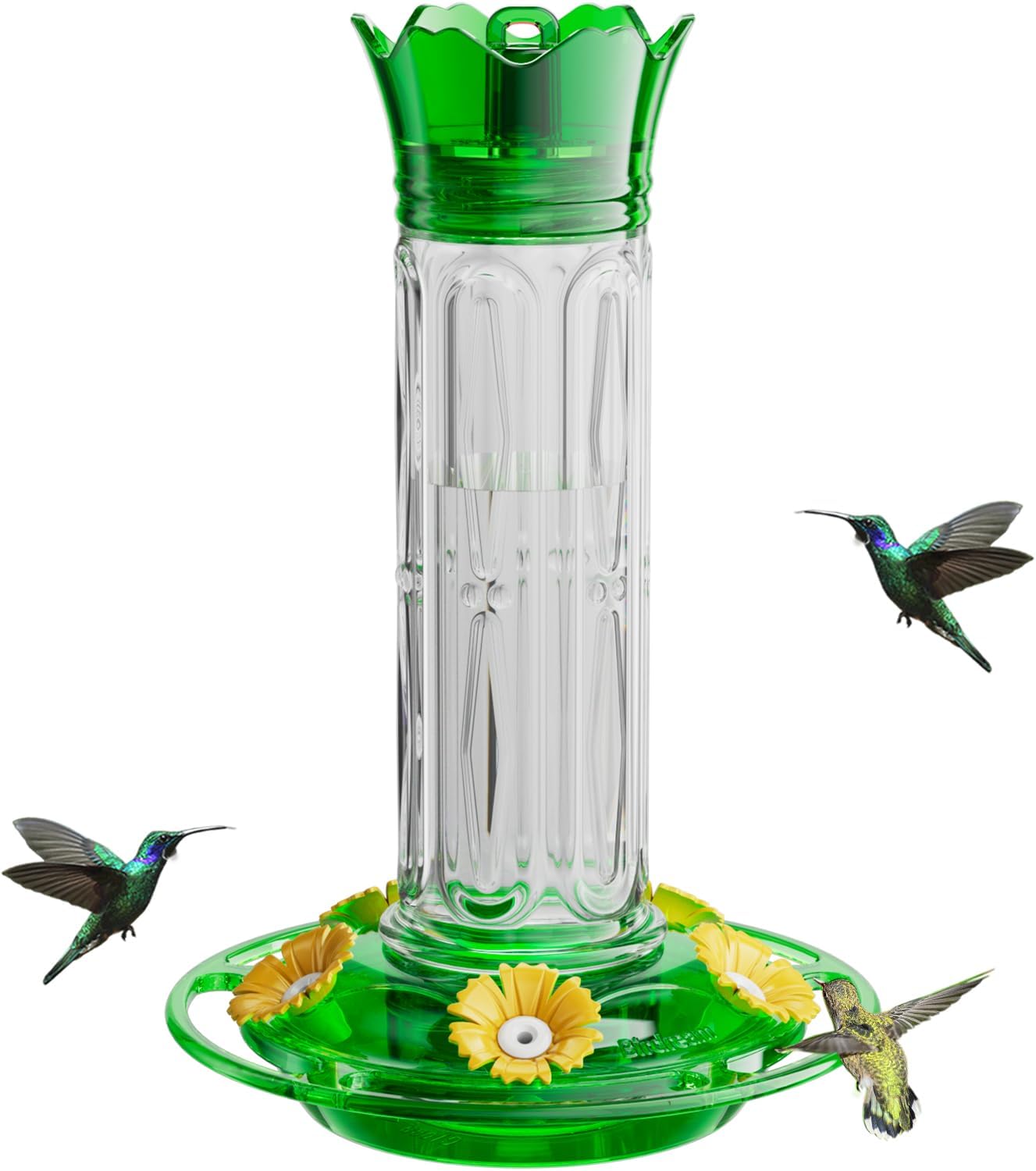 Hanging Hummingbird Feeder, 10oz, Ant Moat, Plastic, Easy to Refill