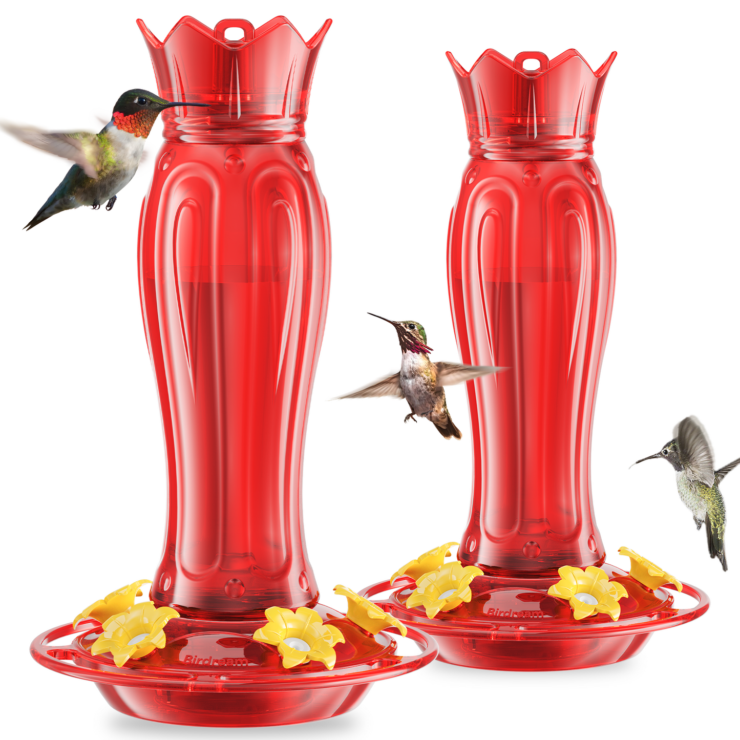 Hanging Hummingbird Feeder, 15oz, Ant Moat, Plastic, Easy to Refill