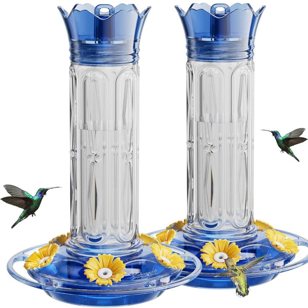 Hanging Hummingbird Feeder, 10oz, Ant Moat, Plastic, Easy to Refill