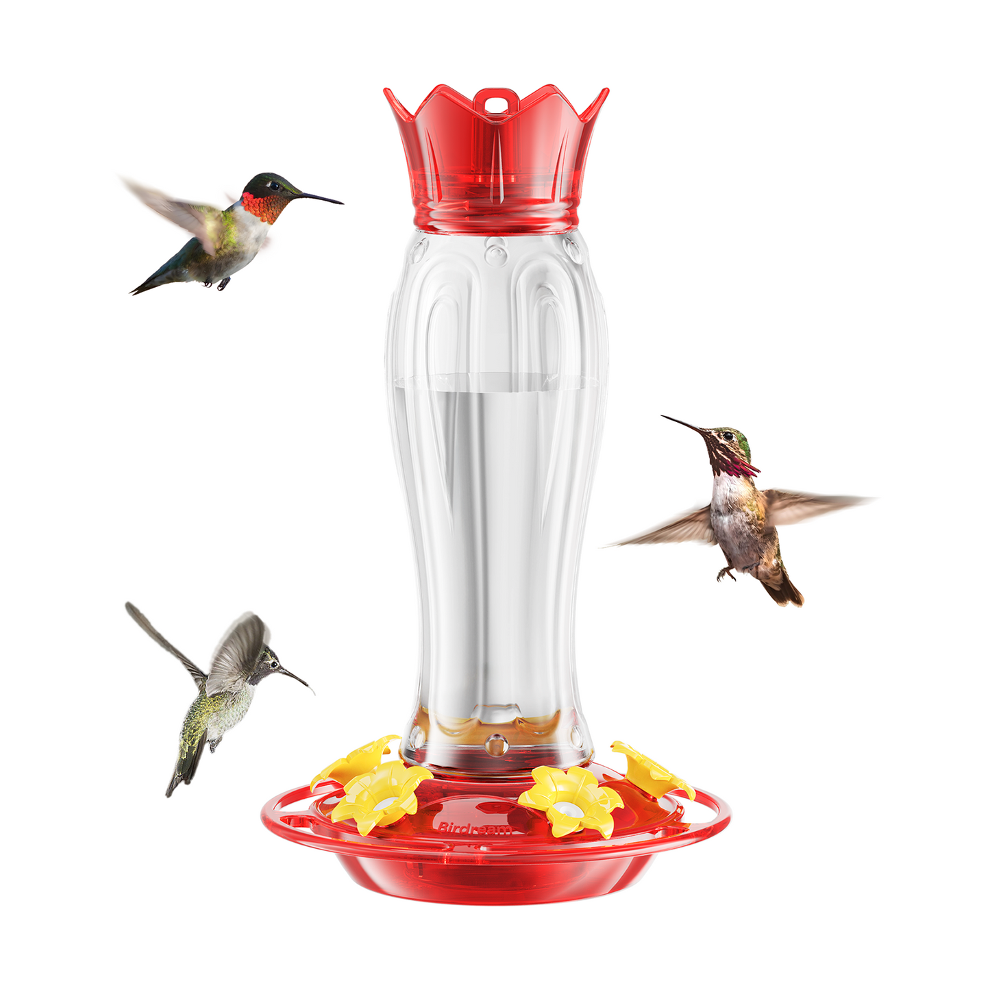 Hanging Hummingbird Feeder, 15oz, Ant Moat, Plastic, Easy to Refill
