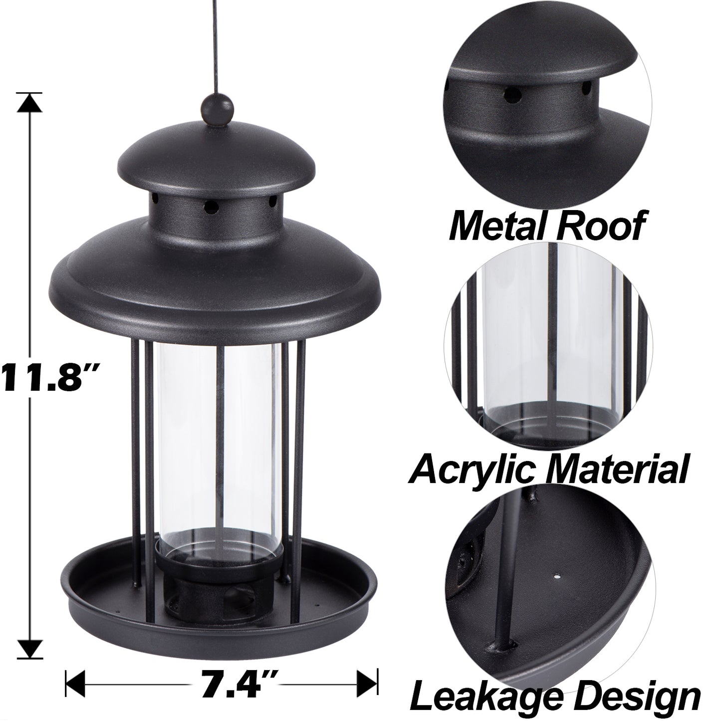 Birdream Bird Feeder Outdoor Hanging for Metal Bird Feeder Palace Shaped Wild Bird Feeders for Garden Yard Outside Decoration