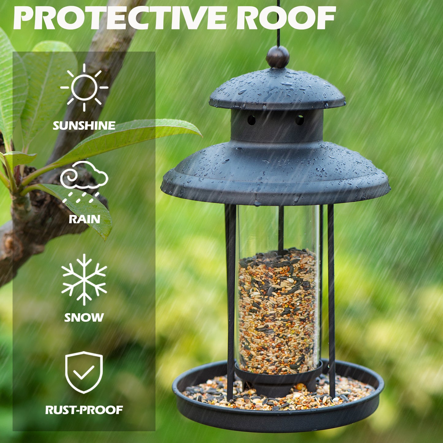 Birdream Bird Feeder Outdoor Hanging for Metal Bird Feeder Palace Shaped Wild Bird Feeders for Garden Yard Outside Decoration