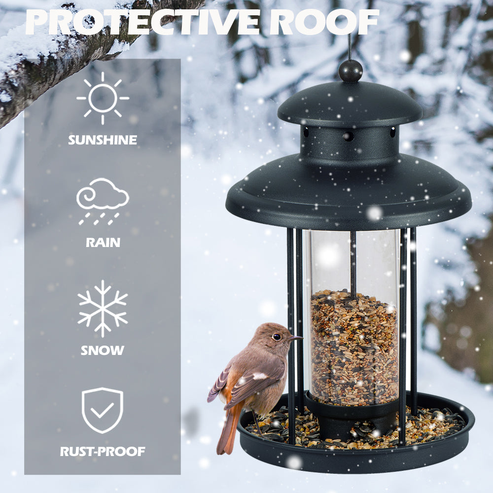 Birdream Bird Feeder Outdoor Hanging for Metal Bird Feeder Palace Shaped Wild Bird Feeders for Garden Yard Outside Decoration