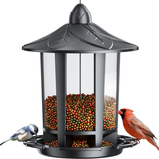 Hanging Bird Feeders, Classic Castle Design, Squirrel Proof, 2.5lb, Plastic