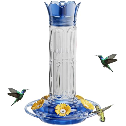 Hanging Hummingbird Feeder, 10oz, Ant Moat, Plastic, Easy to Refill