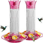 Hanging Hummingbird Feeder, 10oz, Ant Moat, Plastic, Easy to Refill