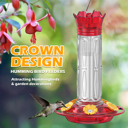 Hanging Hummingbird Feeder, 10oz, Ant Moat, Plastic, Easy to Refill