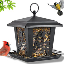 Load image into Gallery viewer, Birdream Bird Feeders for Outside Hanging Metal Bird Feeder with Unique Hummingbird Pattern Square Shape Birdfeeders Attracting Wild Birds for Outdoors Garden Yard
